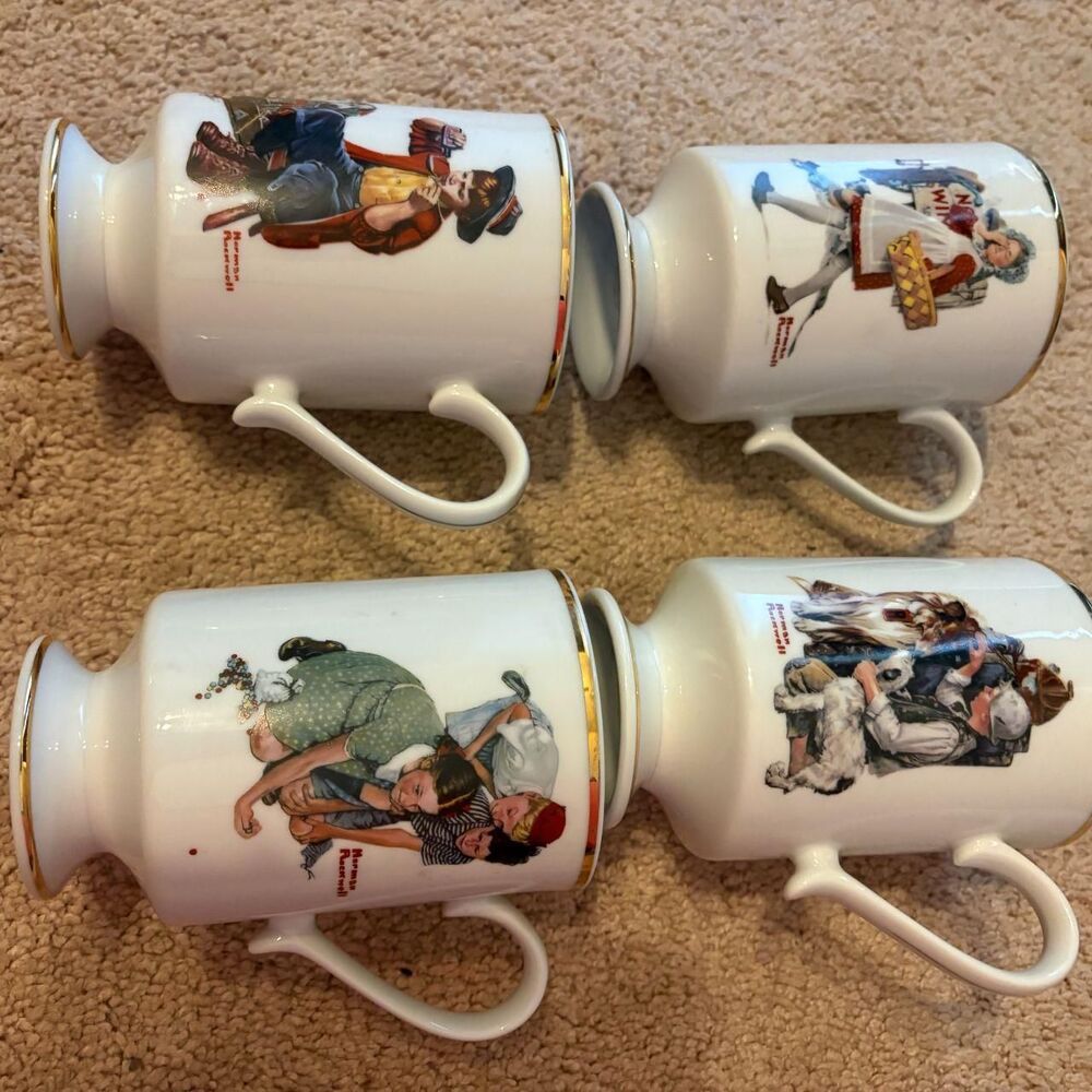 Collectible Danbury Norman Rockwell Porcelain Mugs